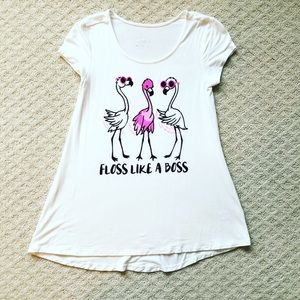 Justice girls size 8  Flamingo Tee